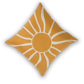 Boho Sun Pillow Covers 16x16 Set of 2, Outdoor Burnt Orange Bohemian Sunset Sunshine Decorative Throw Pillow Covers Linen Farmhouse Abstract Sunrise Cushion Case for Home Couch Sofa Decor