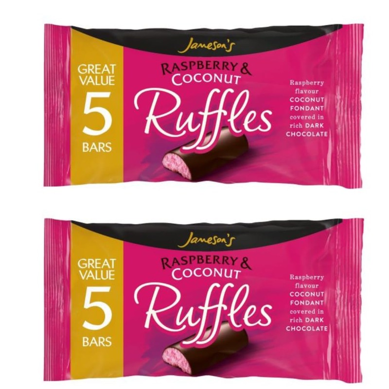 Jameson's Raspberry & Coconut Ruffles 5 Bars Pack 130g (Pack