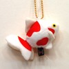 Goldfish Bell Ryukin Mascot Key Chain WHITE