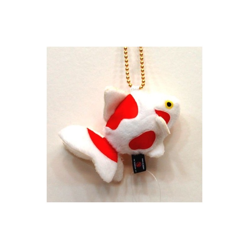 Goldfish Bell Ryukin Mascot Key Chain WHITE