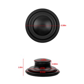 LC LICTOP Kitchen Sink Stopper, 3.38 Inch Universal for Garbage Disposal, Stainless Steel Drain Cover Plug, Rubber Flange Fit Splash Guard - Matte Black