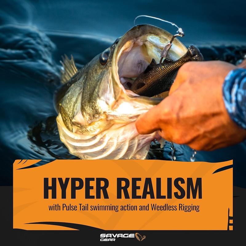 Savage Gear Pulse Tail Shiner Loosebody Fishing Bait, 1 1/4