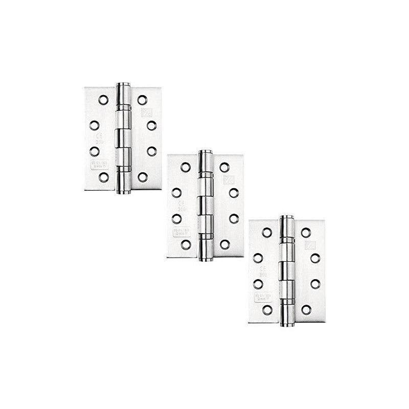 3 x Grade 11 Fire Rated Ball Bearing Door Hinges