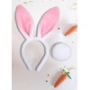 Easter Bunny Ears Headband and Tail White Bunny Ears Cute