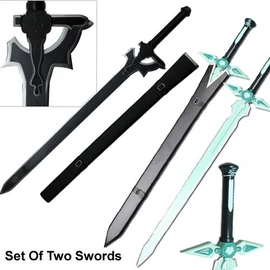 Top Swords Sword Art Online Kirito Sword Set Elucidator/Dark Repulsor v2 (HK-3025 HK-026-2)