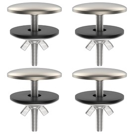 4 Pcs 2 Inch Kitchen Sink Hole Covers, Stainless Steel Faucet Sealed Plug Cover, Wash Basin Sink Tap Hole Plate Sealing Stopper Cap Decoration, Blanking Metal Plug for Leakage Prevention (Silver)