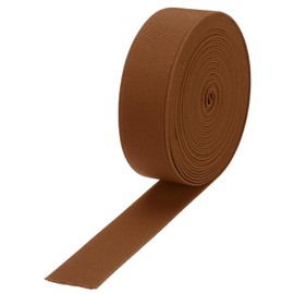 MECCANIXITY Cintas Elásticas para Coser 3cm 5 Yardas/15 Pies Marrón Bobina de Elástico de Alta Elasticidad para Pelucas, Cinturones, Pantalones