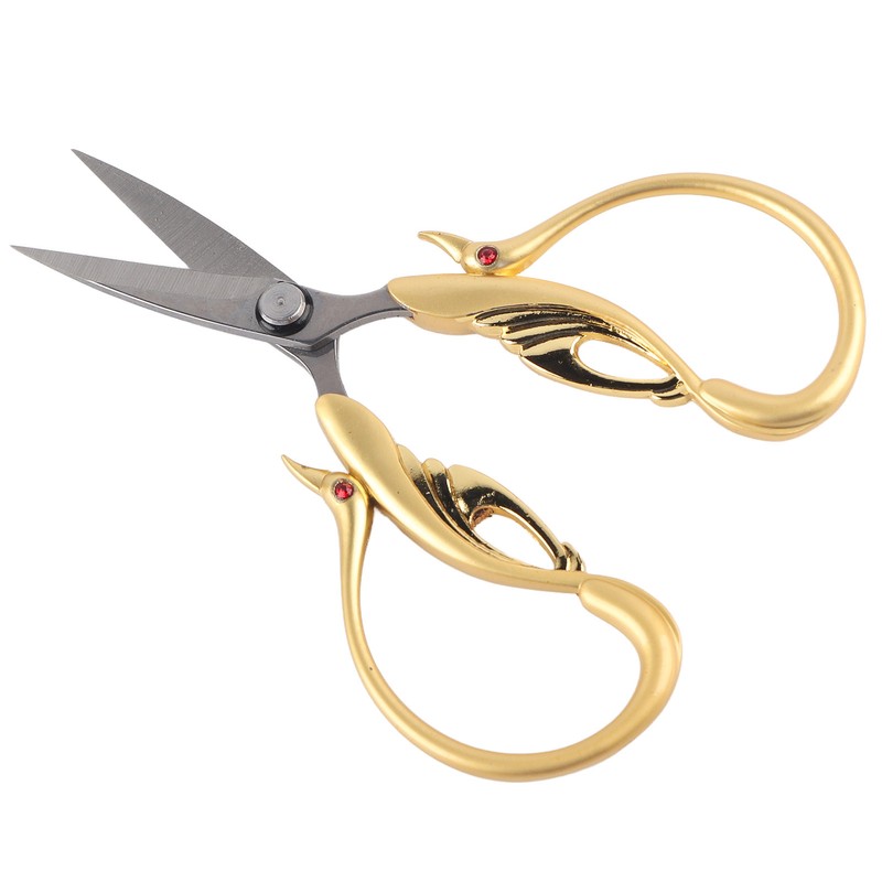 Scissors Retro DIY Swan Shaped Cross Stitch Household Cloth Cutting
