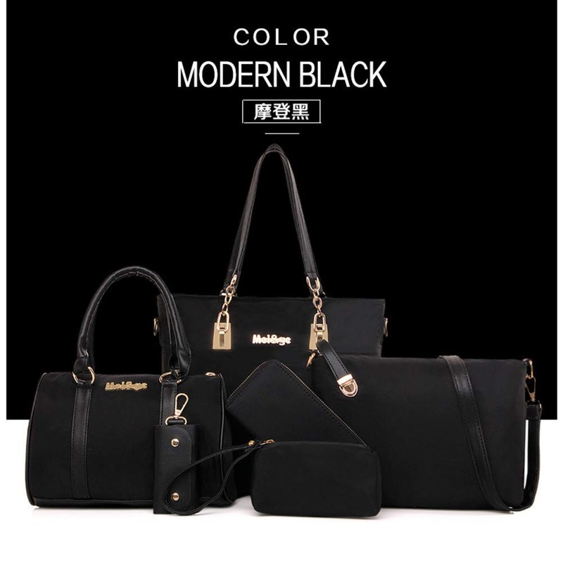 AlwaySky Women's Nylon Shoulder Bag Handbag Tote Purse Wallet Key