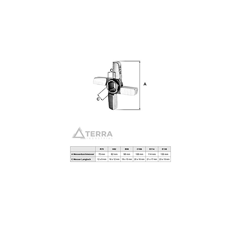 WolfCut R70 Cross Blade for Mincer Double-Edged 4-Blade Unger System