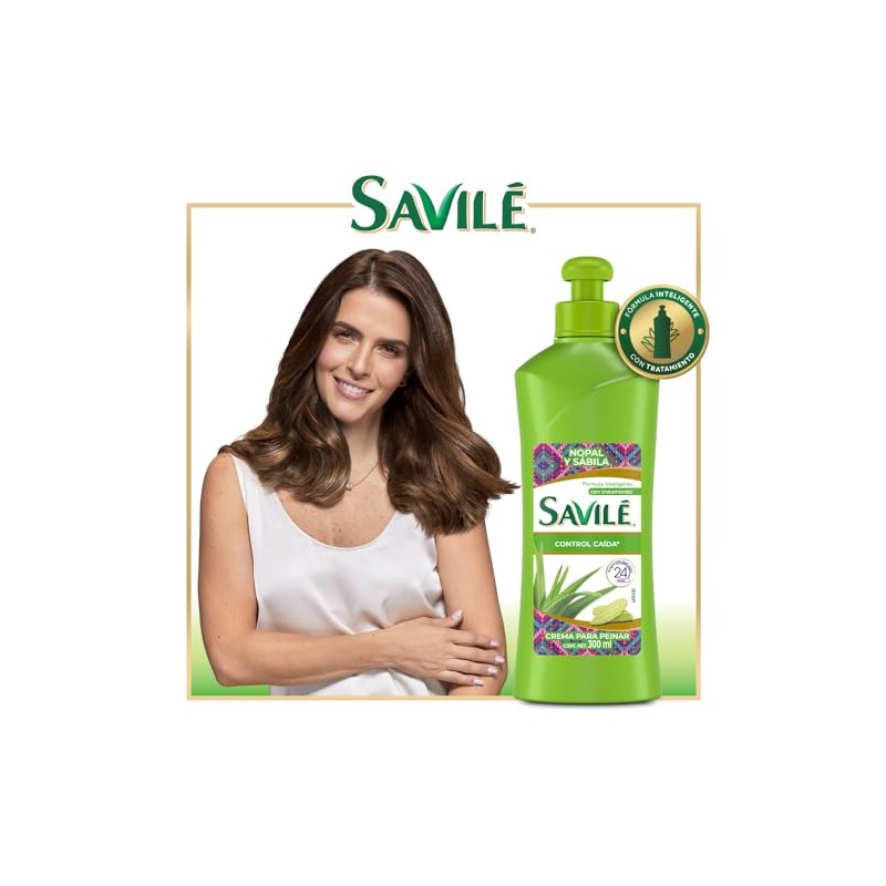 Savilé Crema para Peinar Control Caída con Nopal, Verde, 300