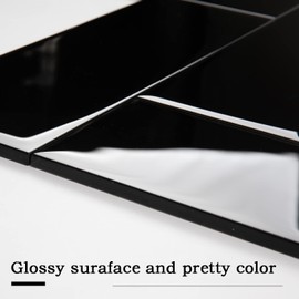 Lovdeco Black Glass Subway Tile, Glass for Bathroom Kitchen Shower Backsplash Wall, 4 x 12 Inches, 4 Sq.Ft.
