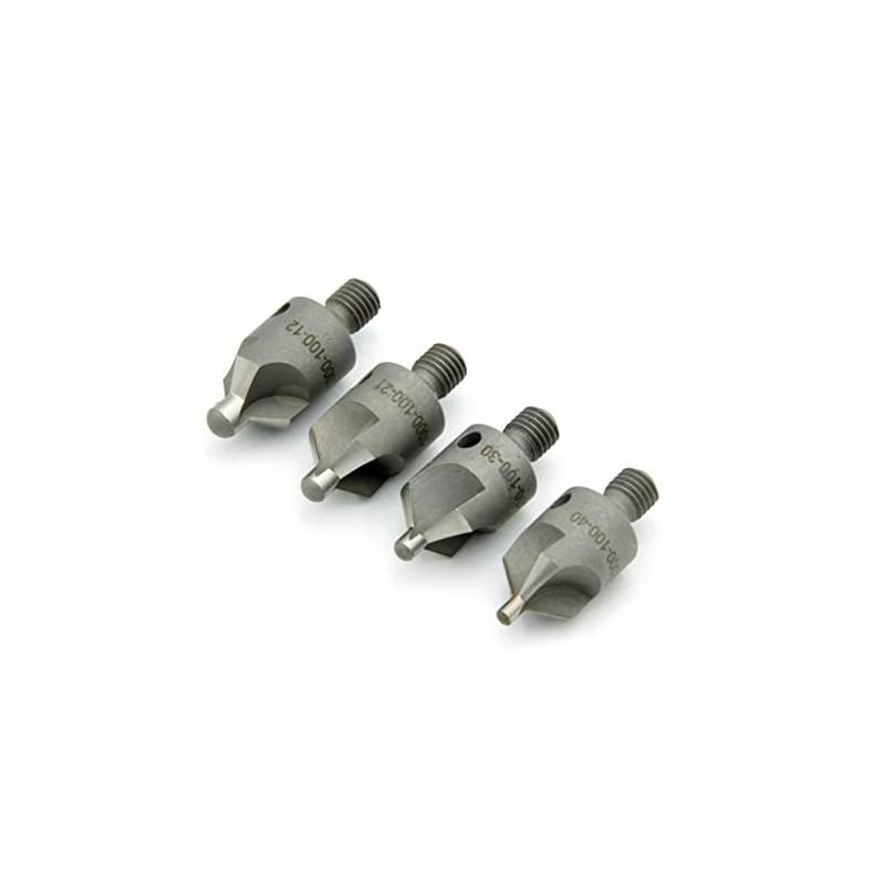4 Piece 100 Degree Countersink Bit Set, #12, #21, #30,