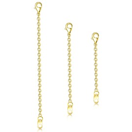 Gold Necklace Extender,3 PCS Alloy Chain Extenders Delicate Jewelry Extenders with Lobster Claw Clasp, 2/3/4 inch Chain Extension for Necklaces Braclets Anklets, Jewelry Making Supplies for Women
