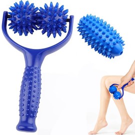 Massage Balls, Massage Roller, Hedgehog Ball, Massage Roller with Handle, Interchangeable Massage Rollers with Handles, 3 Hedgehog Balls, Massage Ball, Self Massage Roller for Legs, Feet, Hands, Arms,
