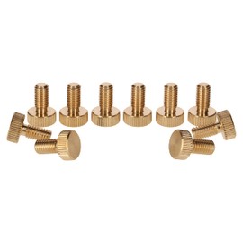 PrecisionGeek Brass M5 x 10mm (10mm dia) Flat Knurled Thumb Screws (Set of 10)