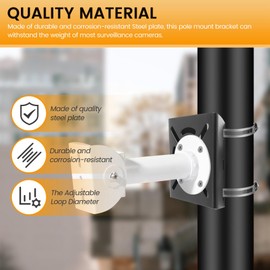 Haskoss Universal Vertical Pole Mount Security Camera Mount Camera Bracket Pole Mount Bracket Wall Mounting Bracket for CCTV Security Camera PTZ Dome for Pillars Ceilings Wall Corners Mast Support
