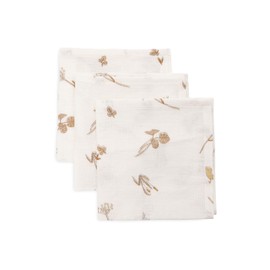 Jollein Riverside Baby Burp Cloths - Pack of 3 - 31 x 31 cm - 100% Cotton - Muslin Cloths Baby - Oeko-Tex Certified