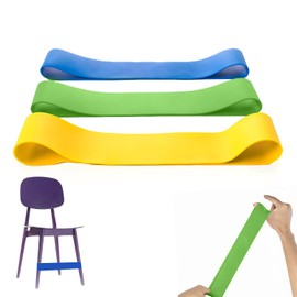 3 Pieces Chair Bands, ADHD Aids, Chair Bands for Sensory Chair, ADHD Toy, Wobble Cushion for Kids with Fidget Feet, Sensory ADHD, Autism (0.4, 0.6, 0.8mm, Green, Blue and Yellow)