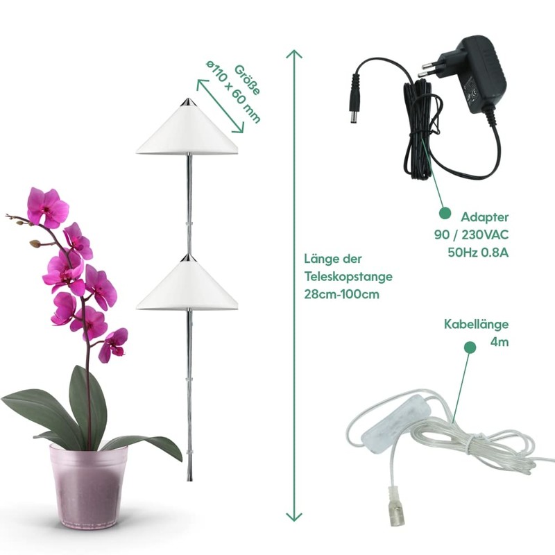 Venso E504 110 SUNLiTE LED-Pflanzenlampe 24V LED fest eingebaut 7W