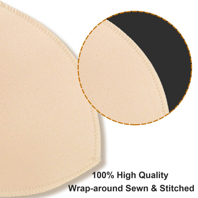 FANMAOUS 4 Pairs Bra Pad Insert,Removable Sport Bra Cup Triangle