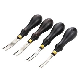 Leather Edge Bevelers Leather Craft Thinned Tool,DIY Skiving Beveling Cutting Tools with Wood Handle Trimmer Black No.4
