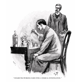Sherlock Holmes in The Adventure of the Naval Treaty drawn by Sidney Paget
