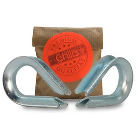 CHILO® Wire Rope Thimbles - Super Strong, Rustproof - [3 mm 5 mm] Eyelet for Wire Rope/Steel Cable/Steel Cable Pack of 5 and 10 Thimbles Galvanised (5 mm, Pack of 5)