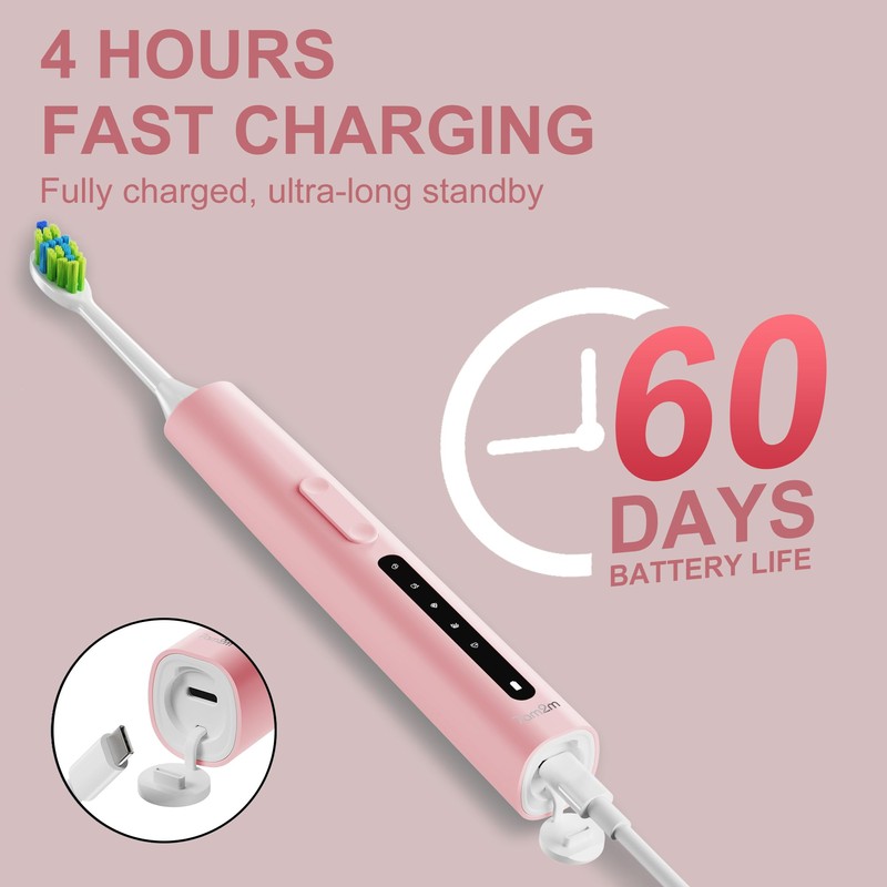 7AM2M Sonic Electric Toothbrush with 8 Brush Heads for Adults