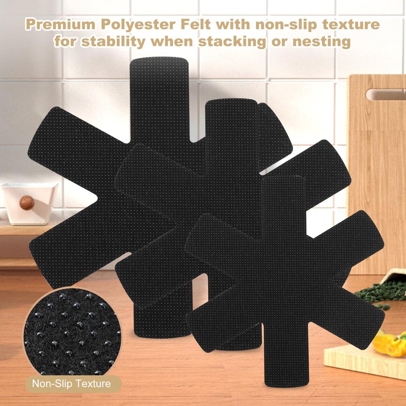Aoluguya 12 Pack Anti-Slip Pan and Pot Protectors Separators for