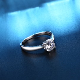 CARSINEL 1 quilate brilliant Cubic zirconia Plata de ley 925 Compromiso Casado Anillo 4 a 9 (6)