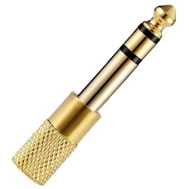 Headphone Adapter 3.5mm to 6.35mm to 1/8 inch to 1/4 inch Premium Gold Plated Stereo Headphones Jack Adaptor Headphone Converter, Long Life Aux Jack Audio Plug 3.5mm Female to 6.35mm Male.