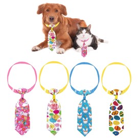 HIXNUG 4pcs Easter Pet Necktie Pet Accessory Tie Bow Tie for Easter Celebrations and Dress up