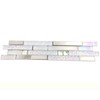 Hominter Glass Metal Tile Linear Mosaic Iridescent White Crystal Glass