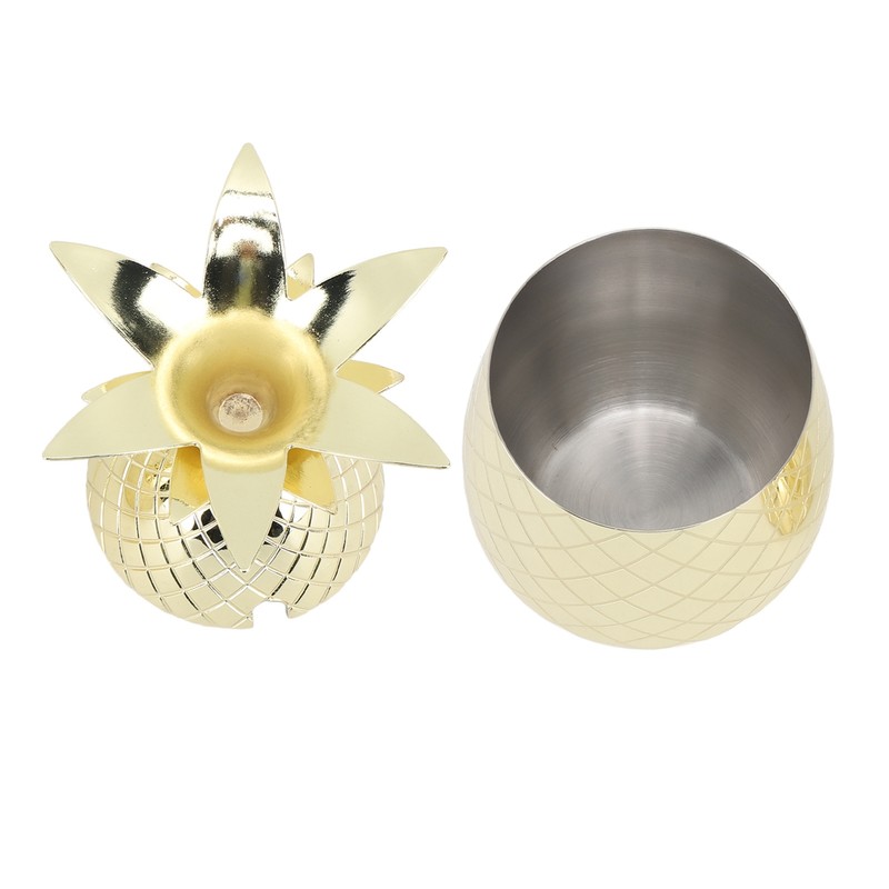 Pineapple Cup with Lid 500ml Stainless Steel Drinking Glasses Reusable