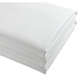 Picheng Soft Lychee Texture Faux Leather Sheets,Waterproof Synthetic Fabric Material 54" x 36" Marine Vinyl Upholstery Leather for Replacement Renovate,Upholstery Car,DIY Crafts (White)