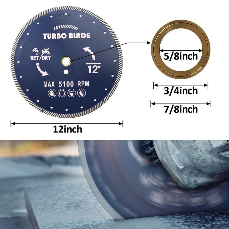 12" Granite and Marble Diamond Turbo Saw Blade for Cutting