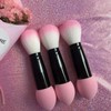 Two-Head Sponge Makeup Blusher Brush Powder Yellow BL06338 100ea