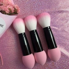 Two-Head Sponge Makeup Blusher Brush Powder Yellow BL06338 100ea