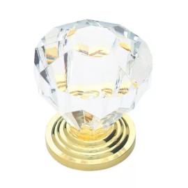 Liberty P30122-CL  1 1/4" Clear Acrylic Polished Brass Knob Drawer Pull