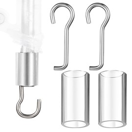 Juego de 2 Varillas de Alambre y Collar de Manguito para Persianas Mini Horizontales Repuesto de Varilla con Gancho Piezas de Reparación de Persianas de Ventana con Rieles Superiores