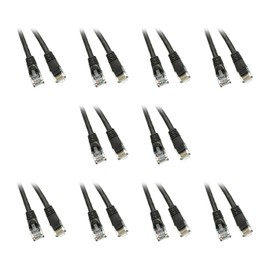 14-Feet Cat6 Black Ethernet Patch Cable, Snagless/Molded Boot - Pack of 10 (CNE15560)