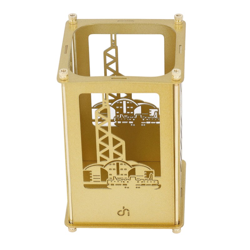 3set Pen Holder Golden Appearance Electroplating Quadrate Educational DIY Assembly