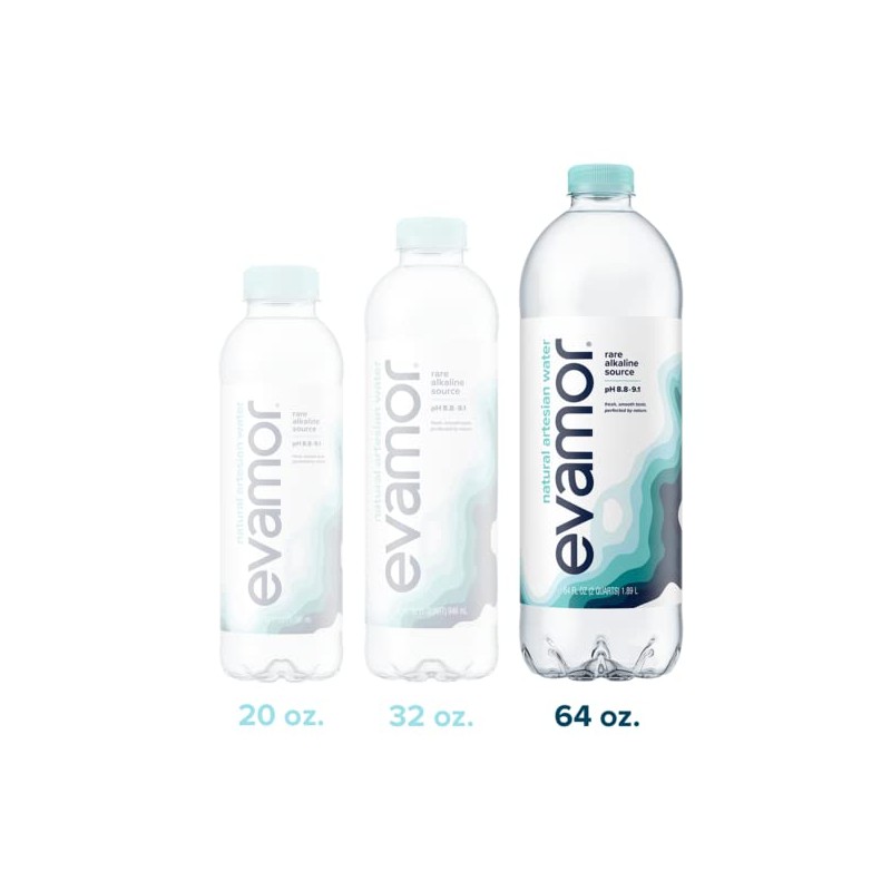 EVAMOR Artesian Bottled Water - Single Source, Naturally Alkaline and