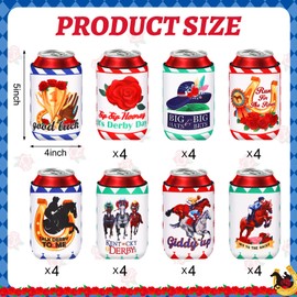SEPGLITTER 32PCS Kentucky Horsing Racing Derby Party Decorations Derby Can Cooler Sleeves for Kentucky Horse Derby Party Supplies Horse Racing Day Beverage Cover Sleeves Decorations