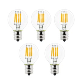 Greeogin 5-Pack E17 S11 LED Light Bulb,E17 Intermediate Base Mini Globe Bulb 4W Warm White 2700K,40 Watt S11 G40 Incandescent Bulb Replacement for Desk Lamp,Cabinet,Closet Non Dimmable