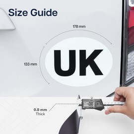 Magnetic UK Car Stickers for Europe Pack of 2 | 178mm x 133mm UK Car Magnet Badge for Driving Abroad | Waterproof & Easy to Attach UK Sign for Cars, Vans & Trucks | Tear-Resistant Magnetic Car Sticker