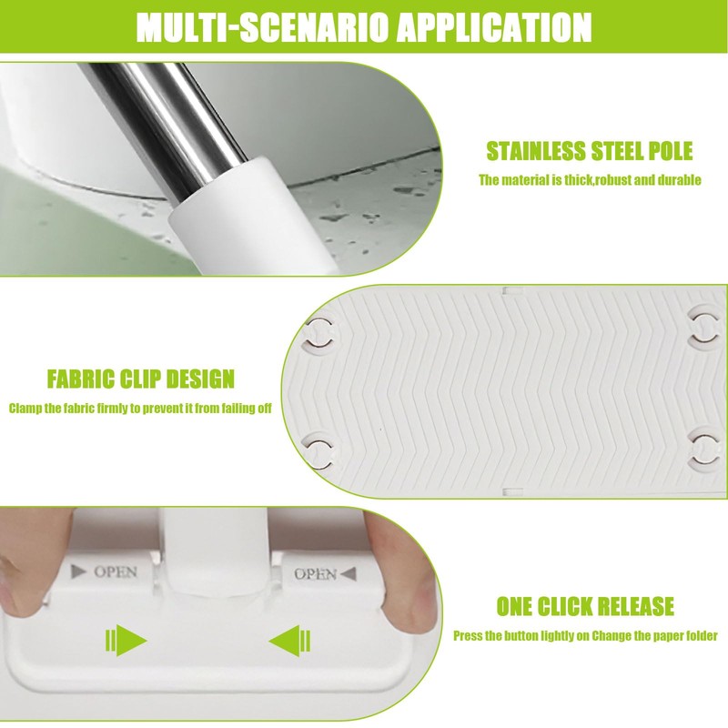 Microfibre Mop with Pressure Clamping System, Automatic Clamping Cloth with