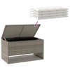 vidaXL Cushion Box - Grey PE Rattan Outdoor Storage for