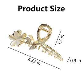 KGCGJVB Fancy Hair Clips for Women Elegant Flower Claw Clip Pretty Metal Beautiful Clamps for Thick Hair Stylish Elegantes Accessory for Girls Non-Slip Ponytail Holder